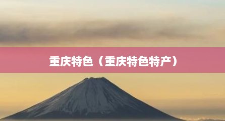 重庆特色（重庆特色特产）