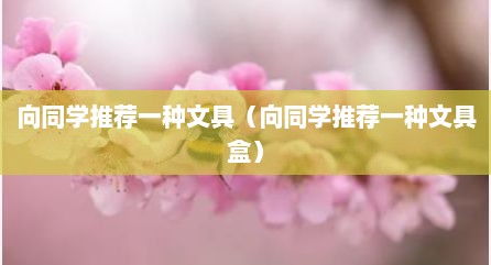 向同学推荐一种文具（向同学推荐一种文具盒）