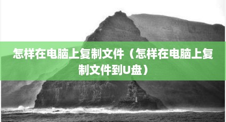 怎样在电脑上复制文件（怎样在电脑上复制文件到U盘）