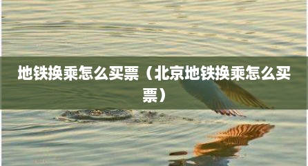 地铁换乘怎么买票（北京地铁换乘怎么买票）