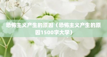 恐怖主义产生的原因（恐怖主义产生的原因1500字大学）