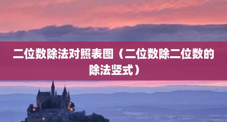 二位数除法对照表图（二位数除二位数的除法竖式）