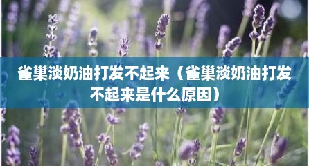 雀巢淡奶油打发不起来（雀巢淡奶油打发不起来是什么原因）