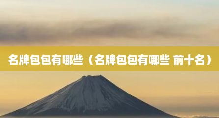 名牌包包有哪些（名牌包包有哪些 前十名）