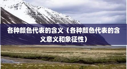 各种颜色代表的含义（各种颜色代表的含义意义和象征性）