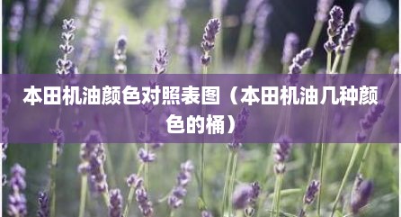 本田机油颜色对照表图（本田机油几种颜色的桶）
