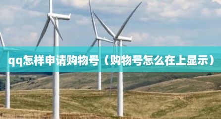 qq怎样申请购物号（购物号怎么在上显示）