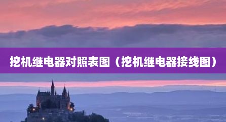 挖机继电器对照表图（挖机继电器接线图）