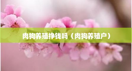 肉狗养殖挣钱吗（肉狗养殖户）
