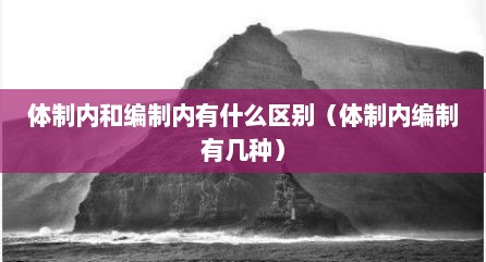 体制内和编制内有什么区别（体制内编制有几种）