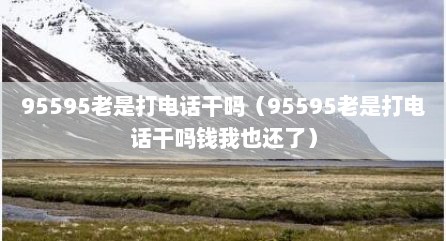 95595老是打电话干吗（95595老是打电话干吗钱我也还了）