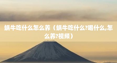 蜗牛吃什么怎么养（蜗牛吃什么?喝什么,怎么养?视频）