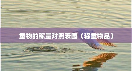 重物的称量对照表图（称重物品）