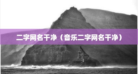 二字网名干净（音乐二字网名干净）