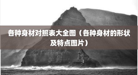 各种身材对照表大全图（各种身材的形状及特点图片）