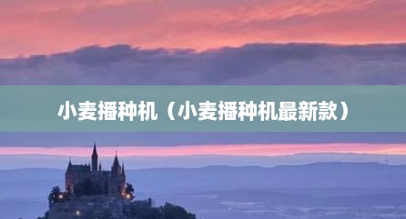 小麦播种机（小麦播种机最新款）