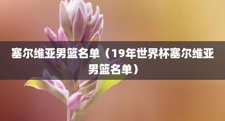 塞尔维亚男篮名单（19年世界杯塞尔维亚男篮名单）