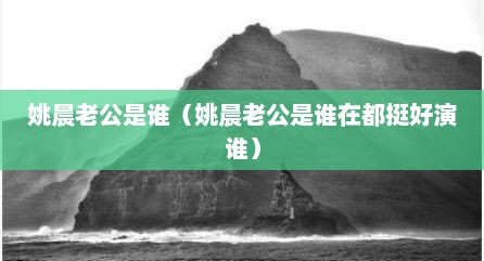 姚晨老公是谁（姚晨老公是谁在都挺好演谁）