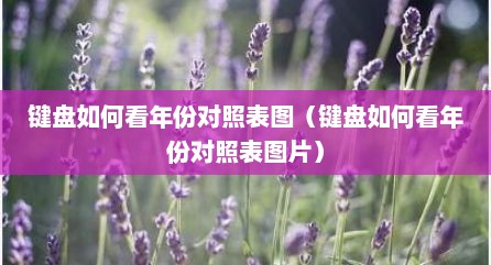 键盘如何看年份对照表图（键盘如何看年份对照表图片）