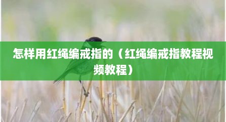怎样用红绳编戒指的（红绳编戒指教程视频教程）