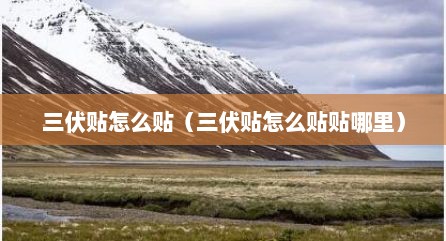三伏贴怎么贴（三伏贴怎么贴贴哪里）
