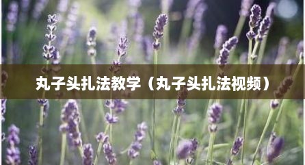 丸子头扎法教学（丸子头扎法视频）