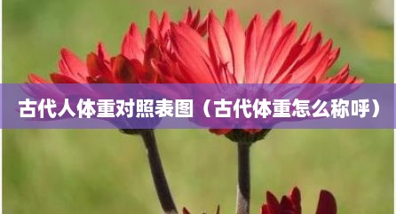古代人体重对照表图（古代体重怎么称呼）