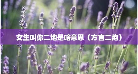 女生叫你二炮是啥意思（方言二炮）