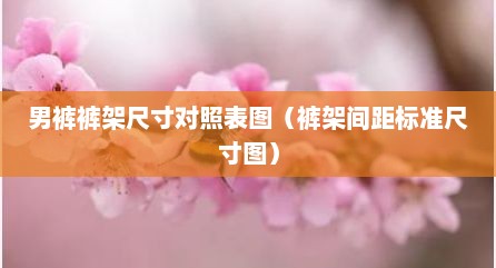 男裤裤架尺寸对照表图（裤架间距标准尺寸图）