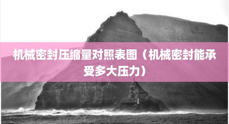 机械密封压缩量对照表图（机械密封能承受多大压力）