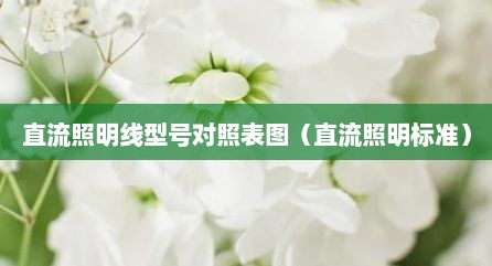直流照明线型号对照表图（直流照明标准）