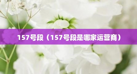157号段（157号段是哪家运营商）
