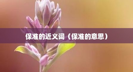 保准的近义词（保准的意思）