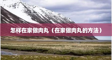 怎样在家做肉丸（在家做肉丸的方法）
