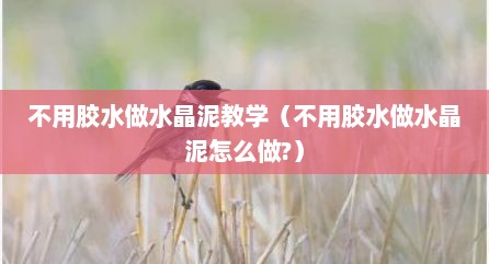 不用胶水做水晶泥教学（不用胶水做水晶泥怎么做?）