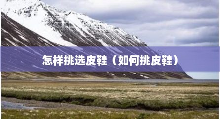 怎样挑选皮鞋（如何挑皮鞋）