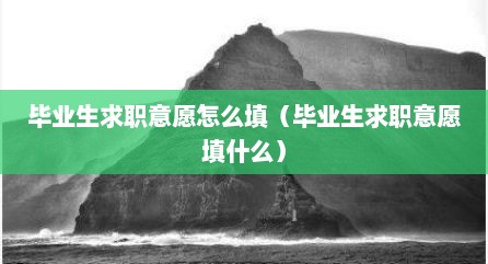 毕业生求职意愿怎么填（毕业生求职意愿填什么）