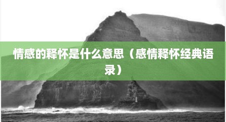 情感的释怀是什么意思（感情释怀经典语录）