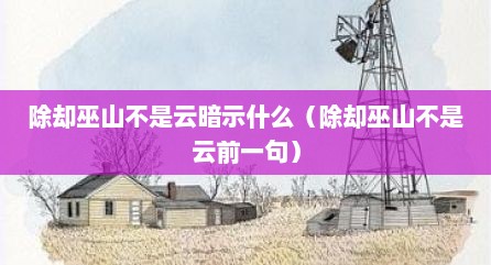 除却巫山不是云暗示什么（除却巫山不是云前一句）