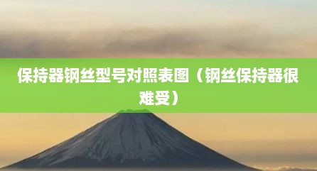 保持器钢丝型号对照表图（钢丝保持器很难受）