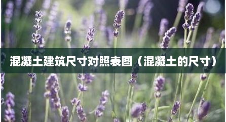 混凝土建筑尺寸对照表图（混凝土的尺寸）