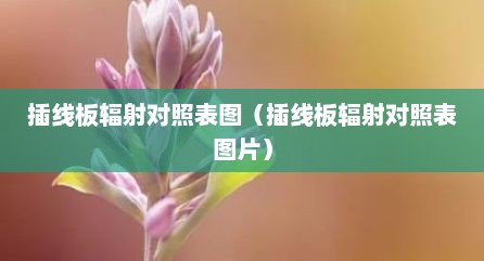插线板辐射对照表图（插线板辐射对照表图片）