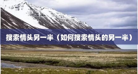 搜索情头另一半（如何搜索情头的另一半）