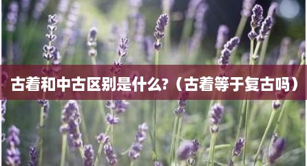 古着和中古区别是什么?（古着等于复古吗）