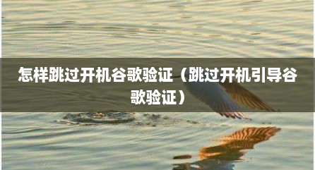 怎样跳过开机谷歌验证（跳过开机引导谷歌验证）