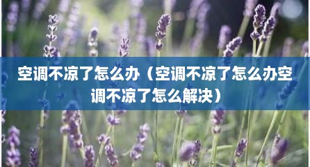 空调不凉了怎么办（空调不凉了怎么办空调不凉了怎么解决）