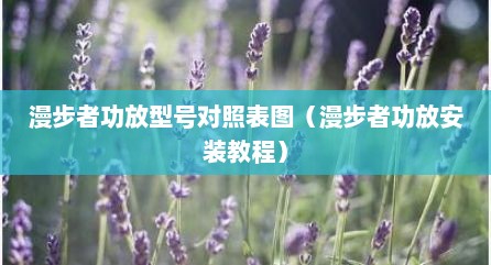 漫步者功放型号对照表图（漫步者功放安装教程）
