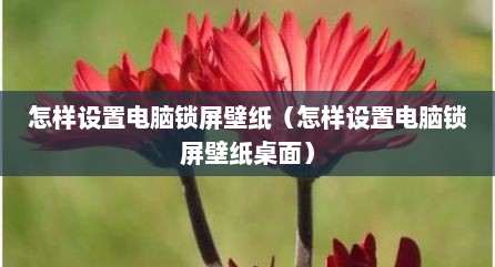 怎样设置电脑锁屏壁纸（怎样设置电脑锁屏壁纸桌面）
