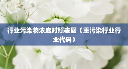 行业污染物浓度对照表图（重污染行业行业代码）