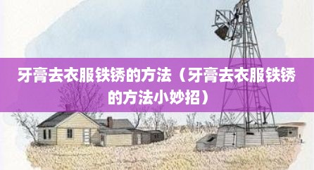 牙膏去衣服铁锈的方法（牙膏去衣服铁锈的方法小妙招）